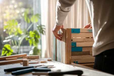 DIY jardinière en bois recyclé pour vos plantes d'appartement